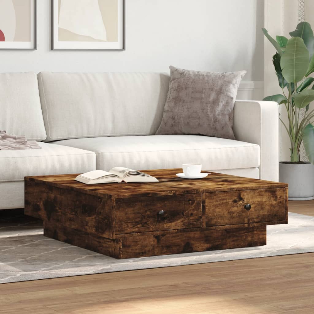 Stolić za kavu boja hrasta 90x90x28 cm od konstruiranog drva