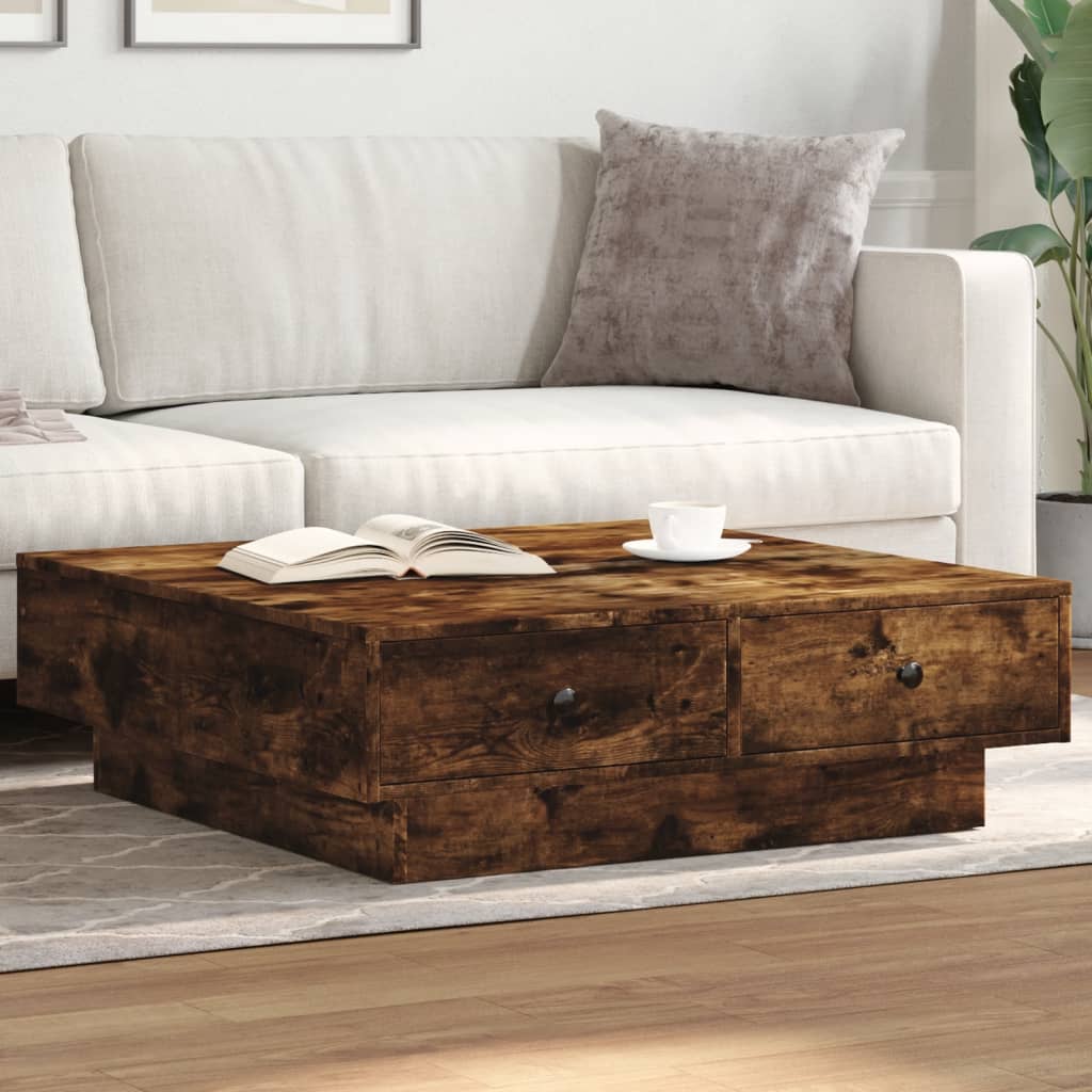 Stolić za kavu boja hrasta 90x90x28 cm od konstruiranog drva