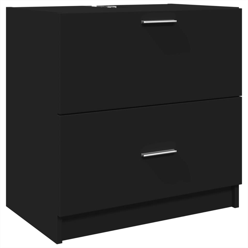 Ormarić za umivaonik crni 59 x 37 x 59 cm od konstruiranog drva