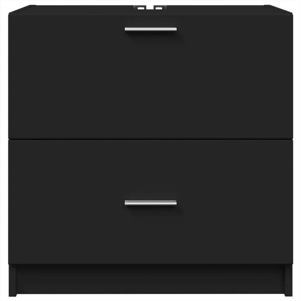Ormarić za umivaonik crni 59 x 37 x 59 cm od konstruiranog drva