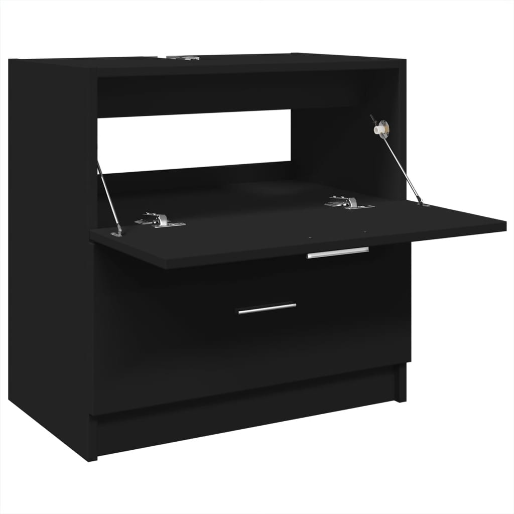 Ormarić za umivaonik crni 59 x 37 x 59 cm od konstruiranog drva