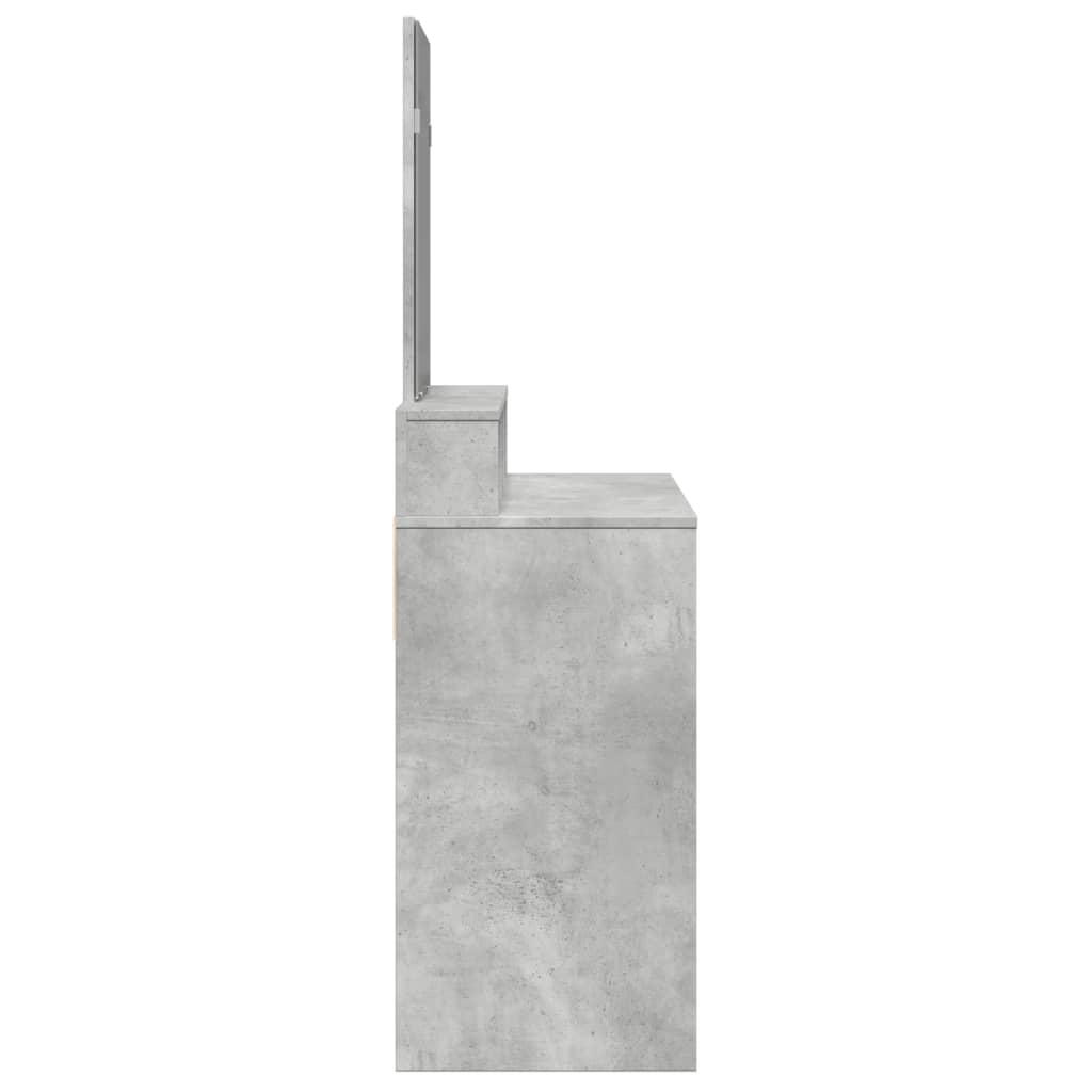 Toaletni stolić s ogledalom siva boja betona 80 x 41 x 144,5 cm