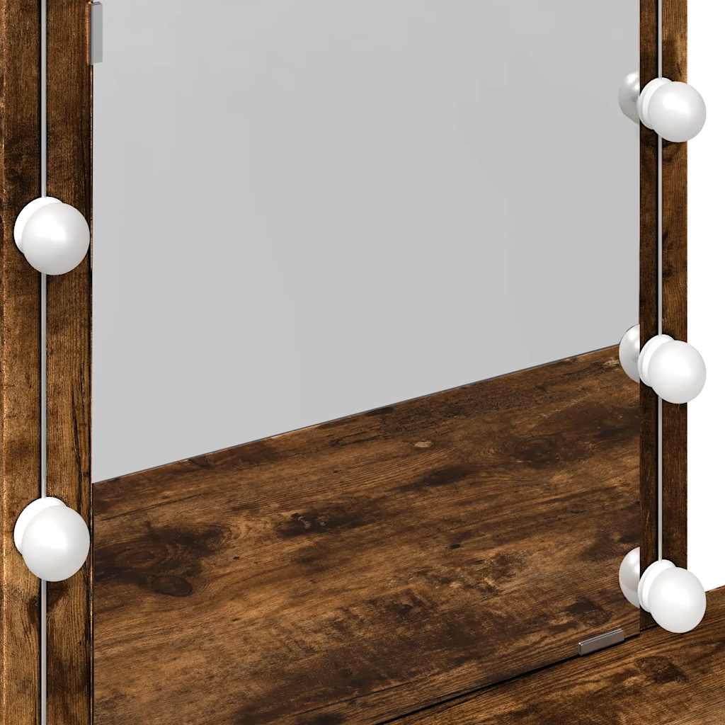 Toaletni stolić LED boja dimljenog hrasta 100 x 40 x 130 cm