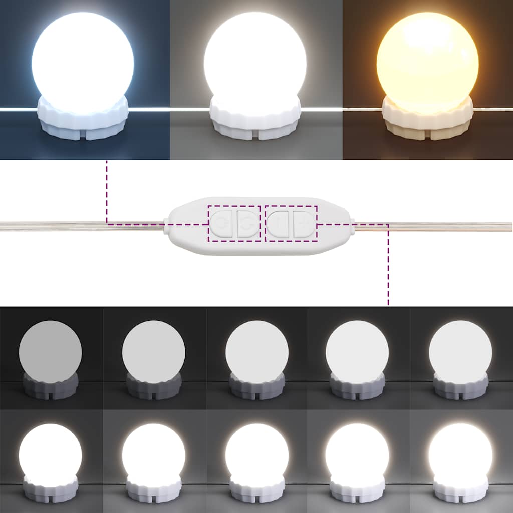 Toaletni stolić s LED svjetlima siva boja hrasta 100x40x130 cm