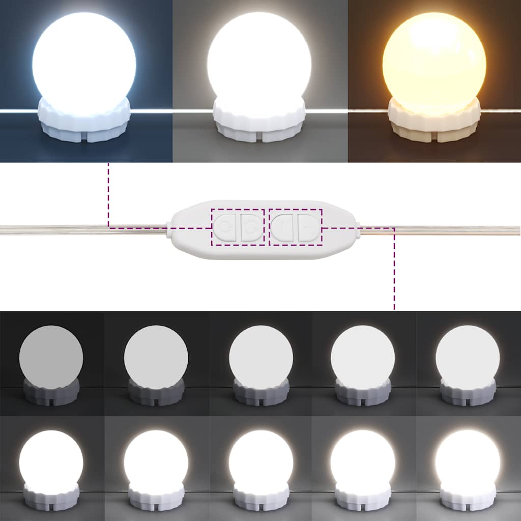 Toaletni stolić s LED svjetlima siva boja hrasta 100x40x130 cm