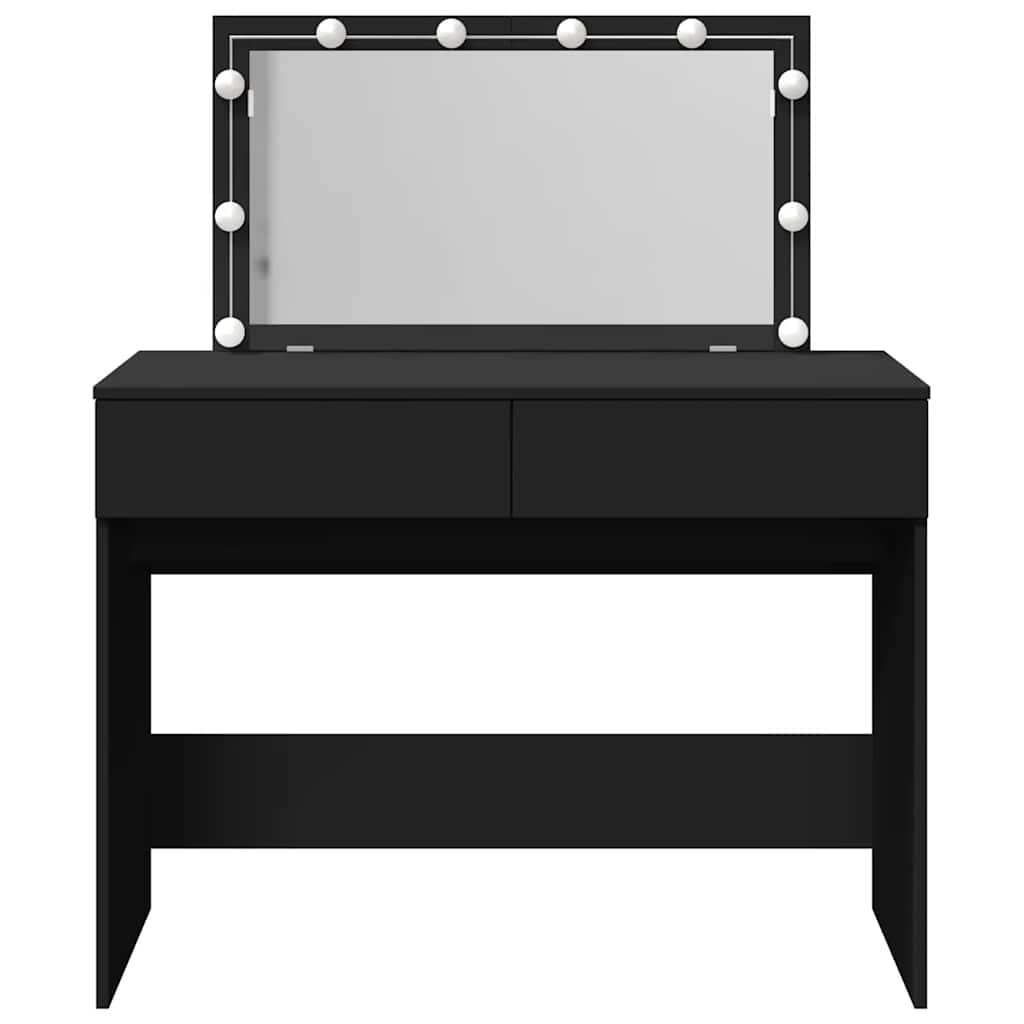 Toaletni stolić s LED svjetlima crni 100x40x120 cm