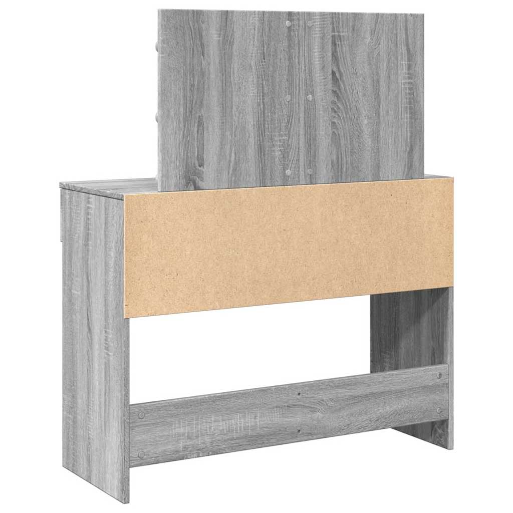 Toaletni stolić s LED svjetlima siva boja hrasta 100x40x120 cm