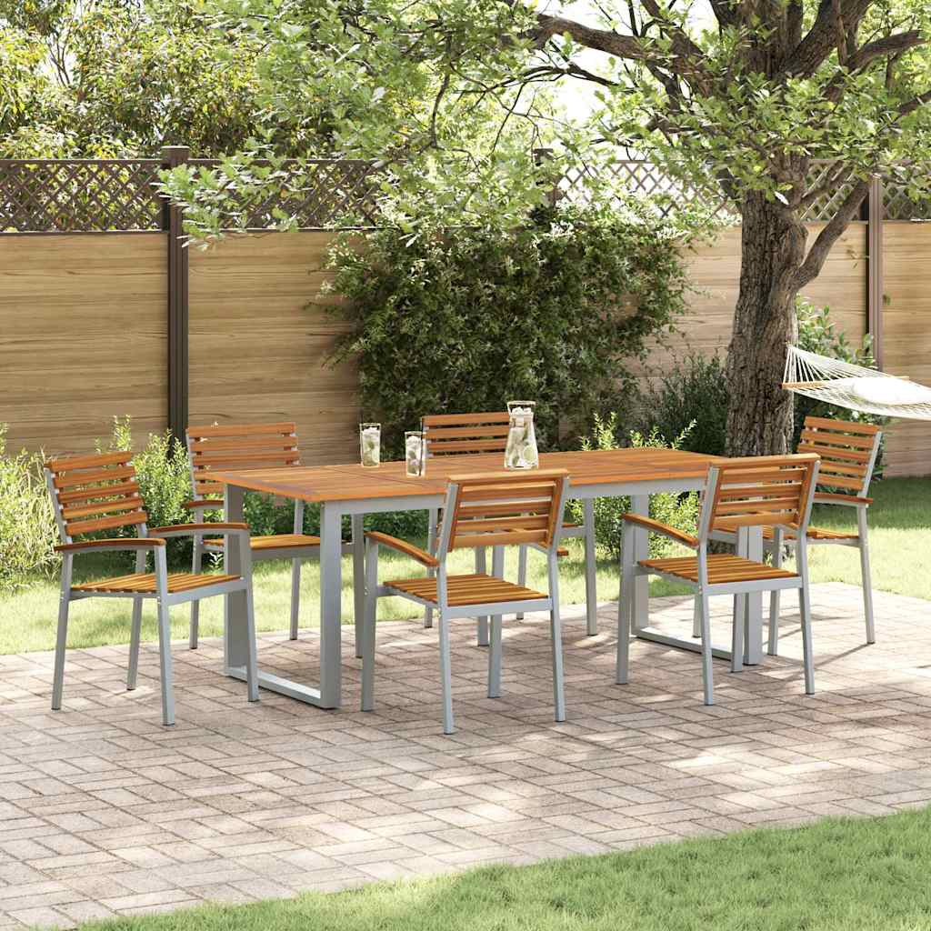 Vrtna stolica 6 pcs Smeđa 56 x 57 x 87 cm Čvrsto drvo akacije