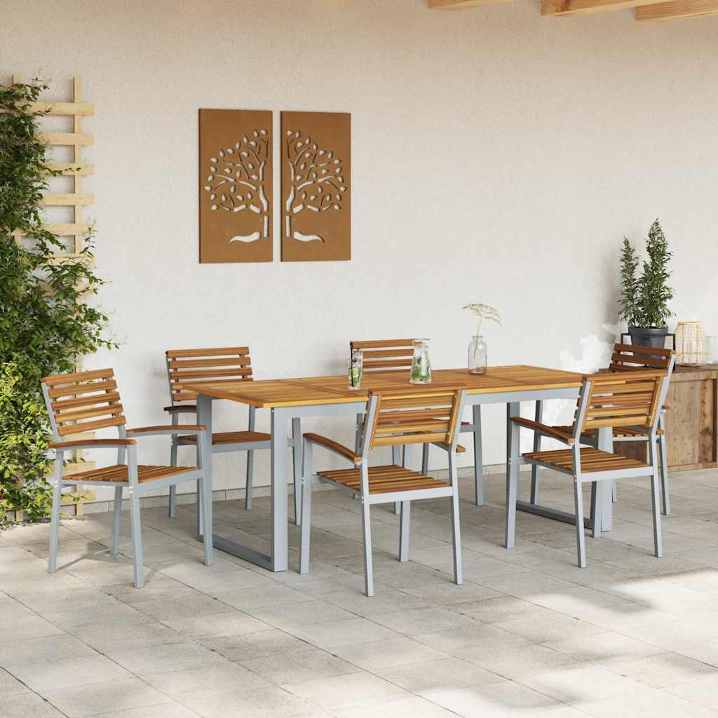 Vrtna stolica 6 pcs Smeđa 56 x 57 x 87 cm Čvrsto drvo akacije