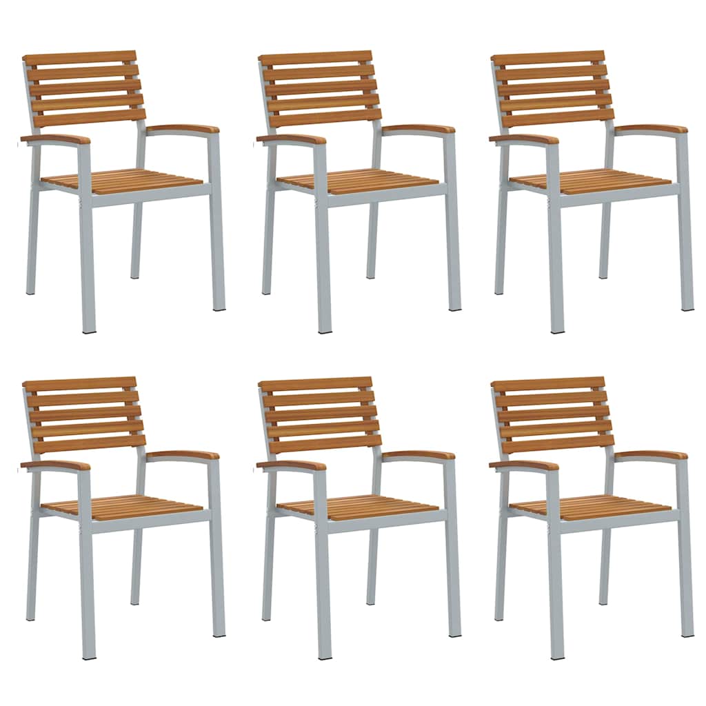 Vrtna stolica 6 pcs Smeđa 56 x 57 x 87 cm Čvrsto drvo akacije
