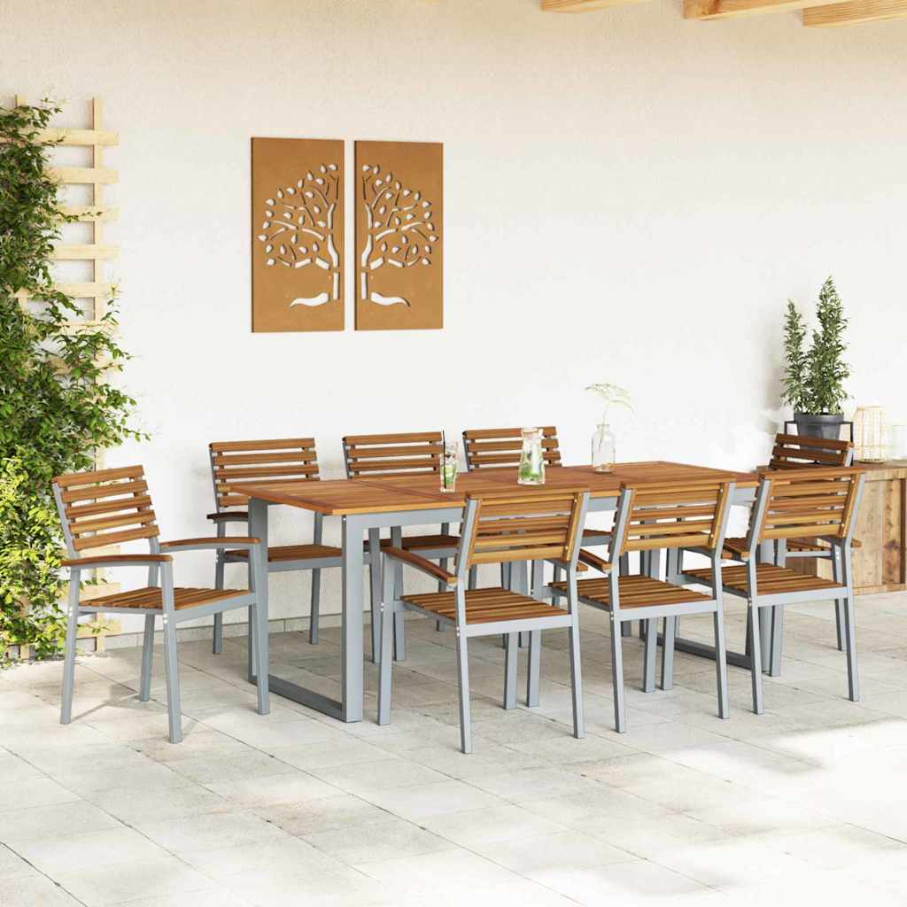Vrtna stolica 8 pcs Smeđa 56 x 57 x 87 cm Čvrsto drvo akacije