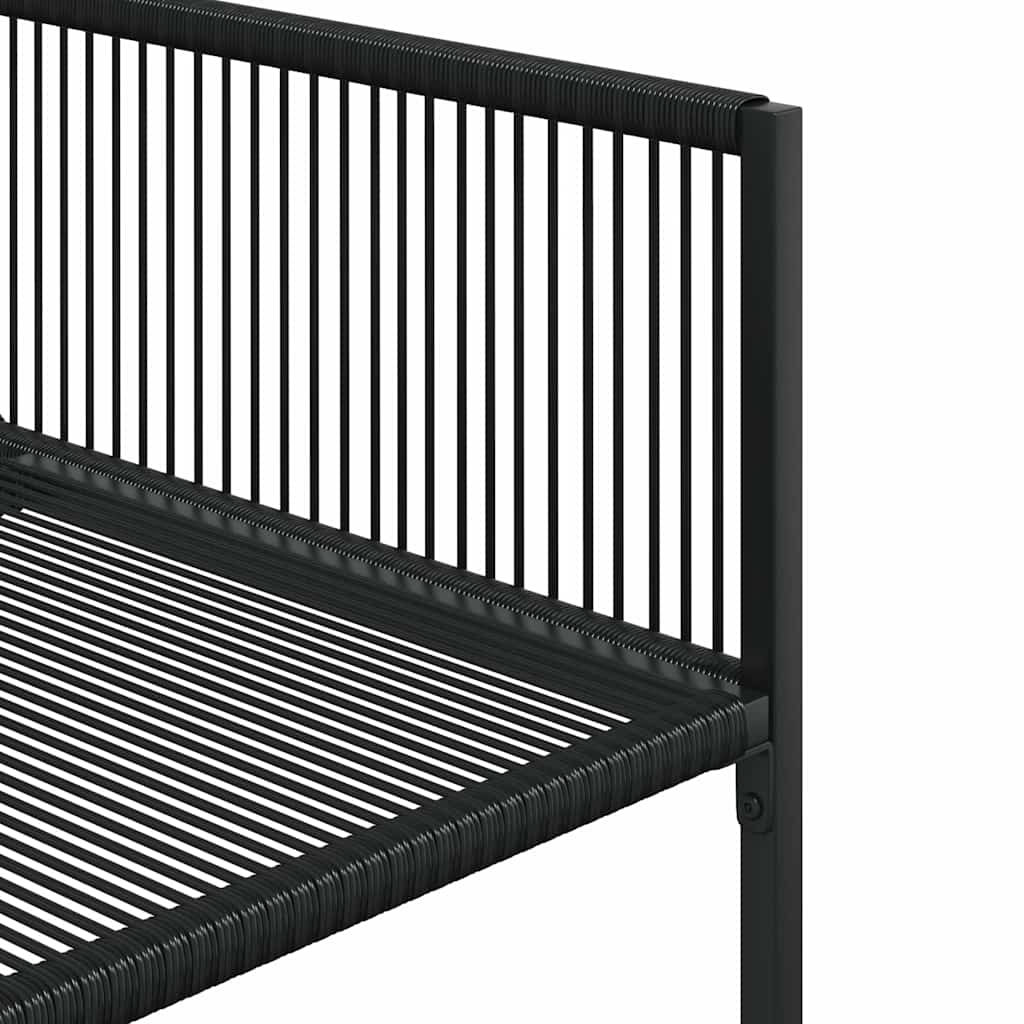 7-dijelni vrtni blagovaonski set od poliratana crni