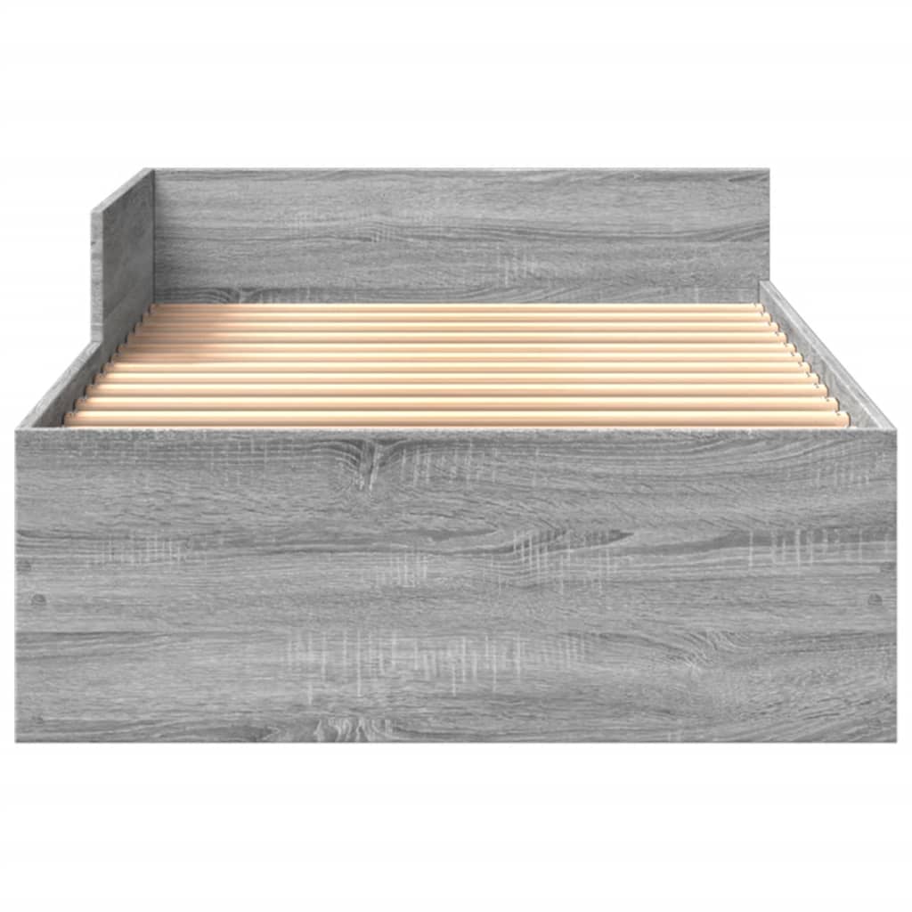Okvir za krevet boja hrasta 75 x 190 cm od konstruiranog drva