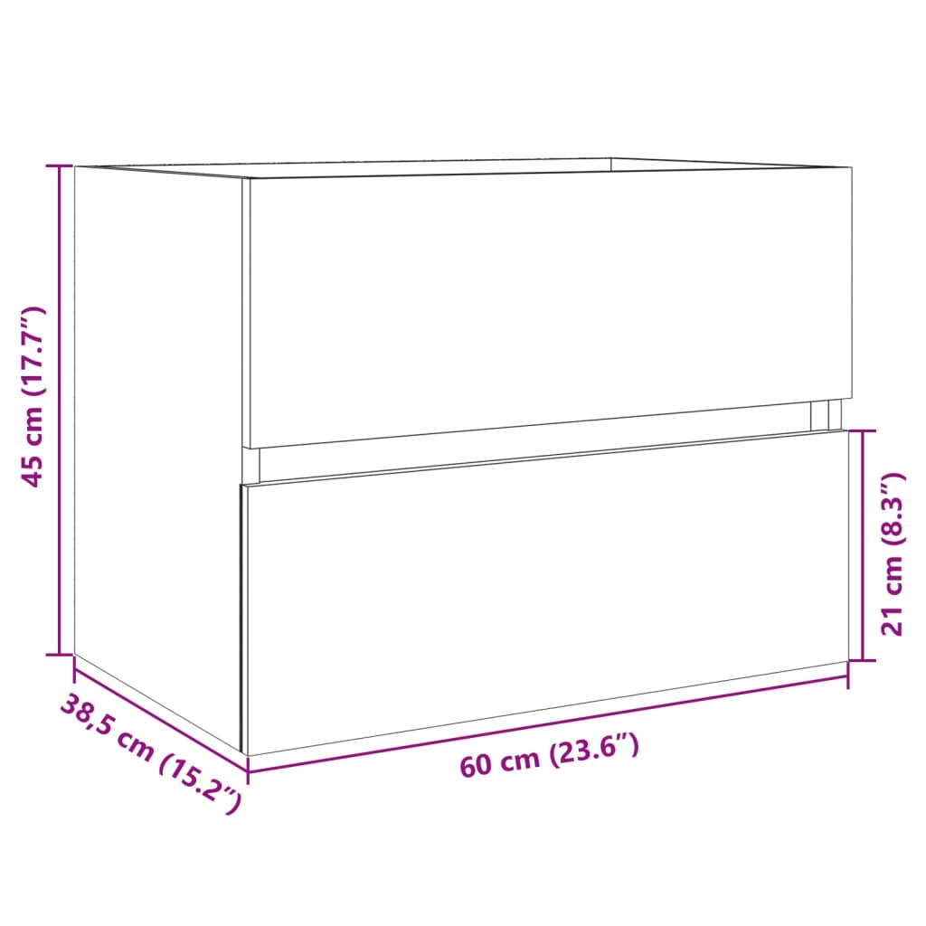 Ormarić za umivaonik boja hrasta sonome 60x38,5x45 cm iverica