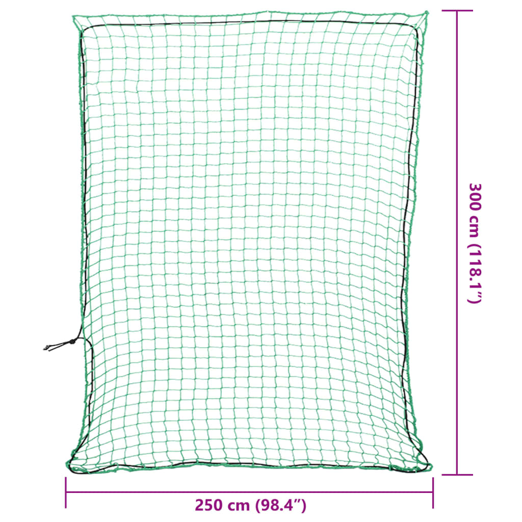 Mreža za prikolicu s elastičnim užetom zelena 3x2,5 m PP