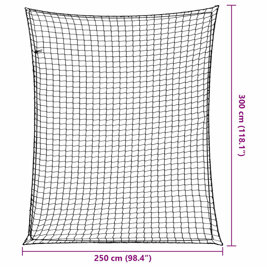 Mreža za prikolicu s elastičnim užetom crna 3 x 2,5 m PP