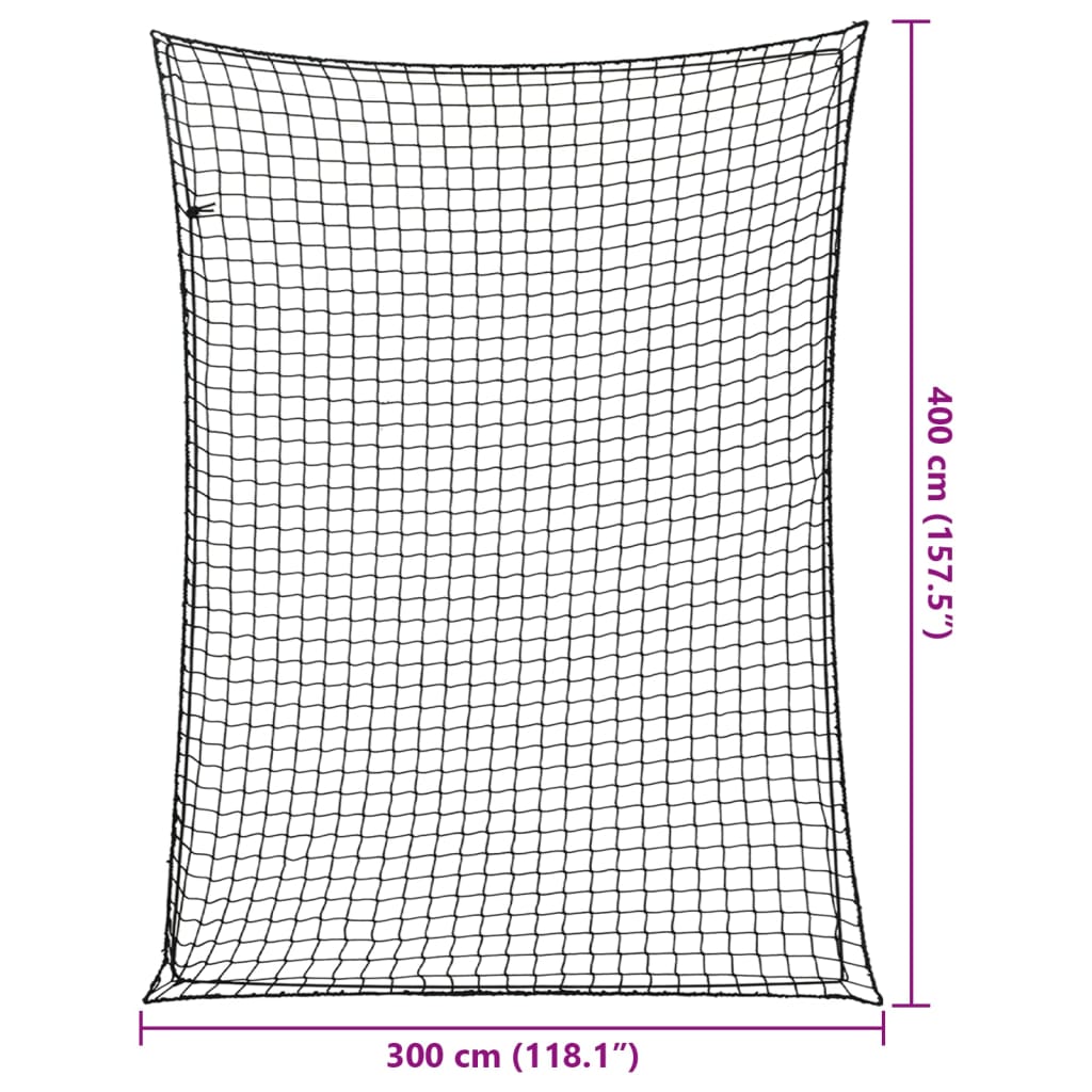 Mreža za prikolicu s elastičnim užetom crna 4 x 3 m PP