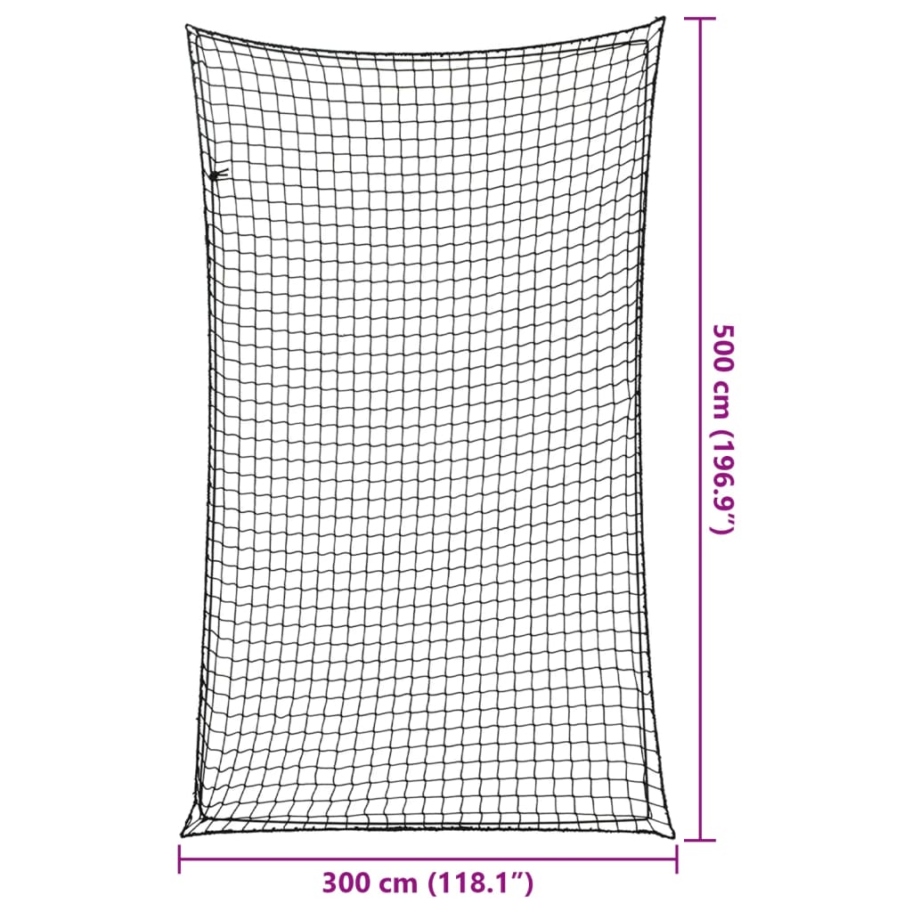 Mreža za prikolicu s elastičnim užetom crna 5 x 3 m PP