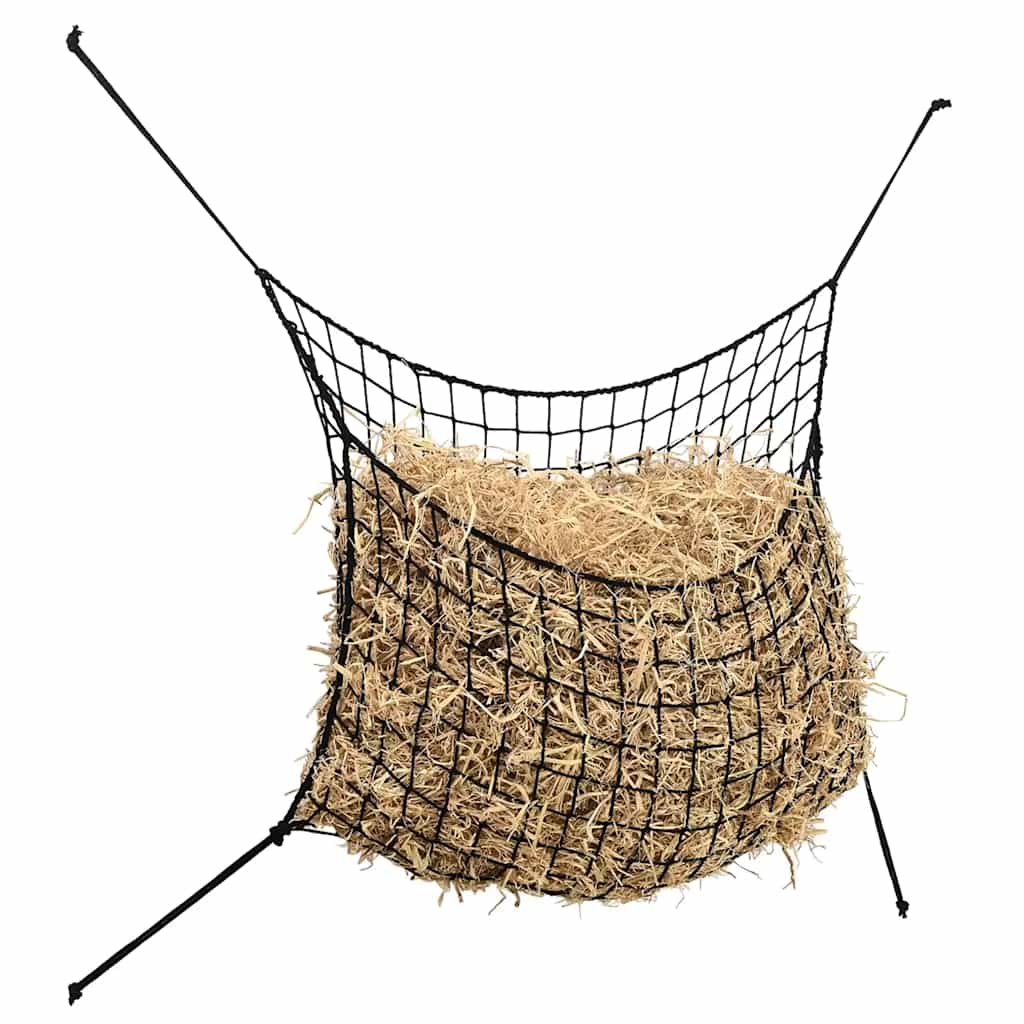 Mreže za sijeno 2 kom okružne crna 75x50 cm PP
