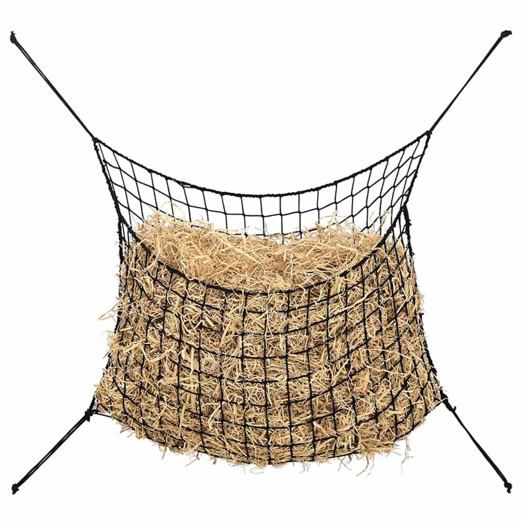 Mreže za sijeno 2 kom okružne crna 75x50 cm PP