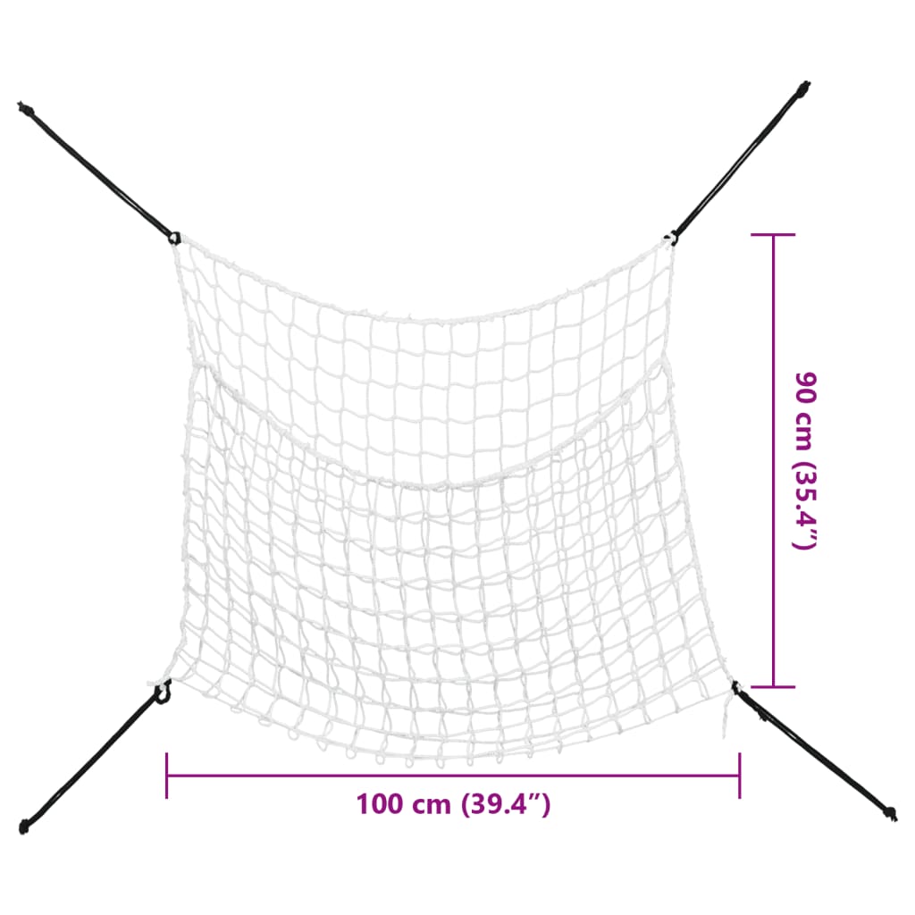 Mreže za sijeno 2 kom pravokutne bijele 100x90 cm PP