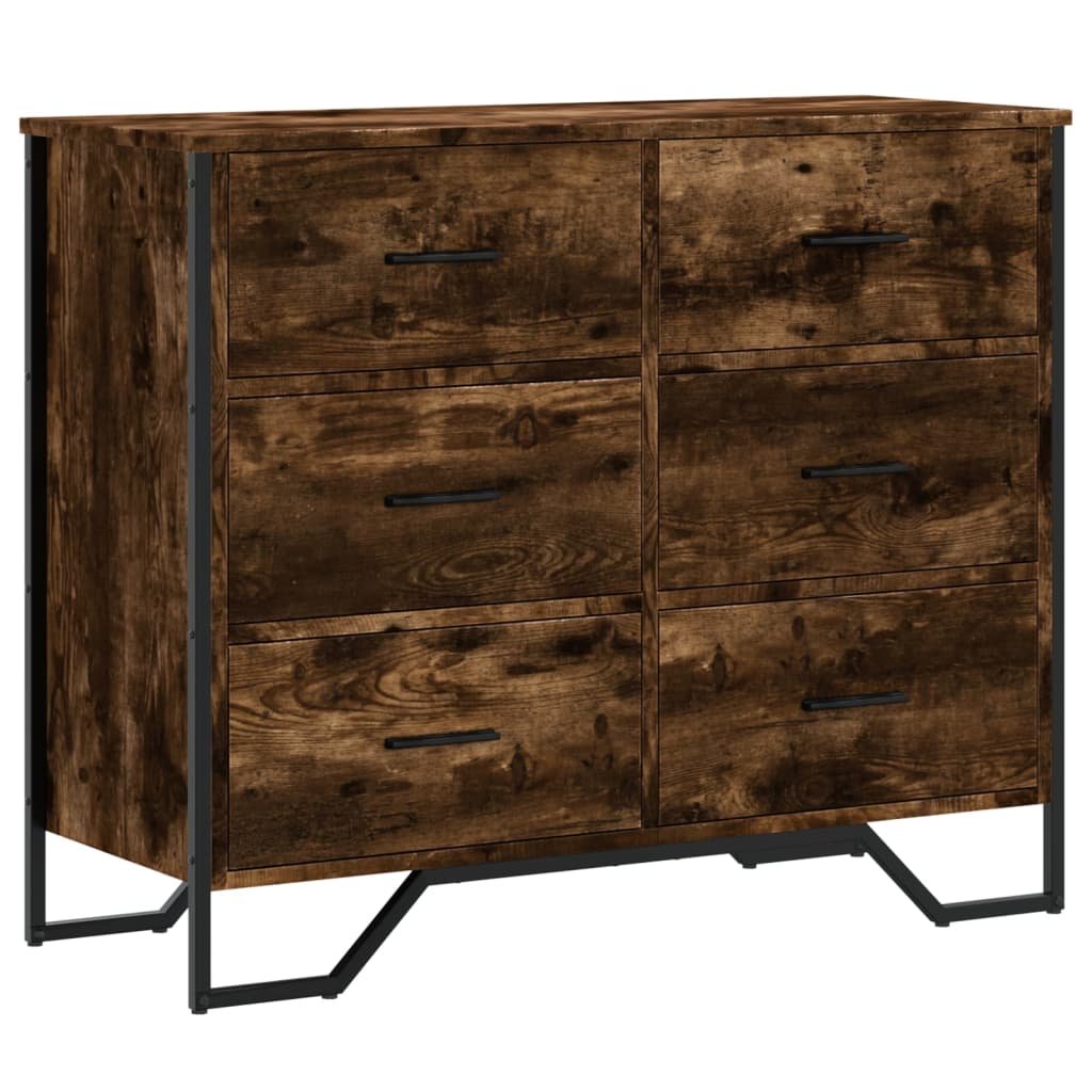 Komoda boja dimljenog hrasta 91x35,5x74,5 cm konstruirano drvo