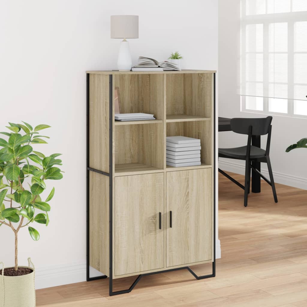 Visoka komoda boja hrasta 79,5x35,5x137,5 cm konstruirano drvo