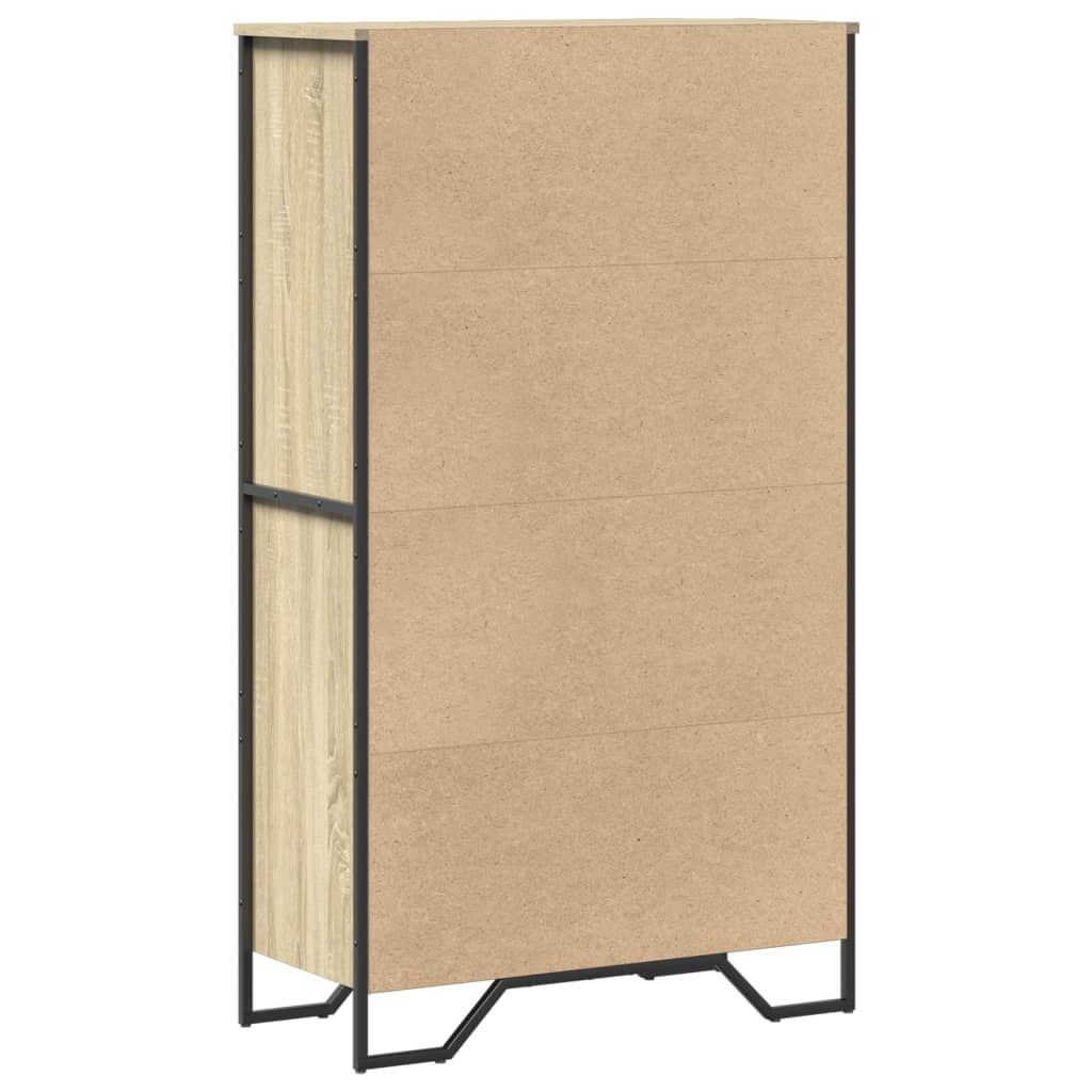 Visoka komoda boja hrasta 79,5x35,5x137,5 cm konstruirano drvo