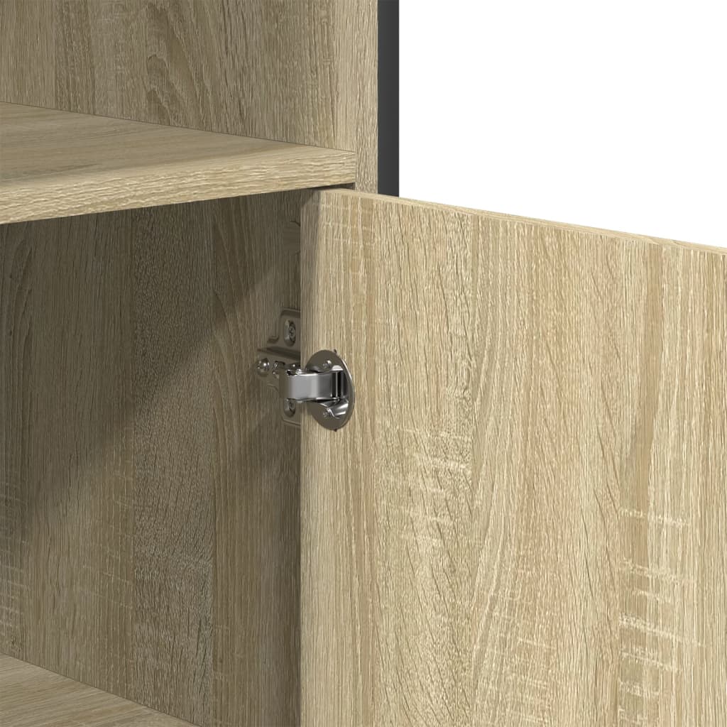 Visoka komoda boja hrasta 79,5x35,5x137,5 cm konstruirano drvo