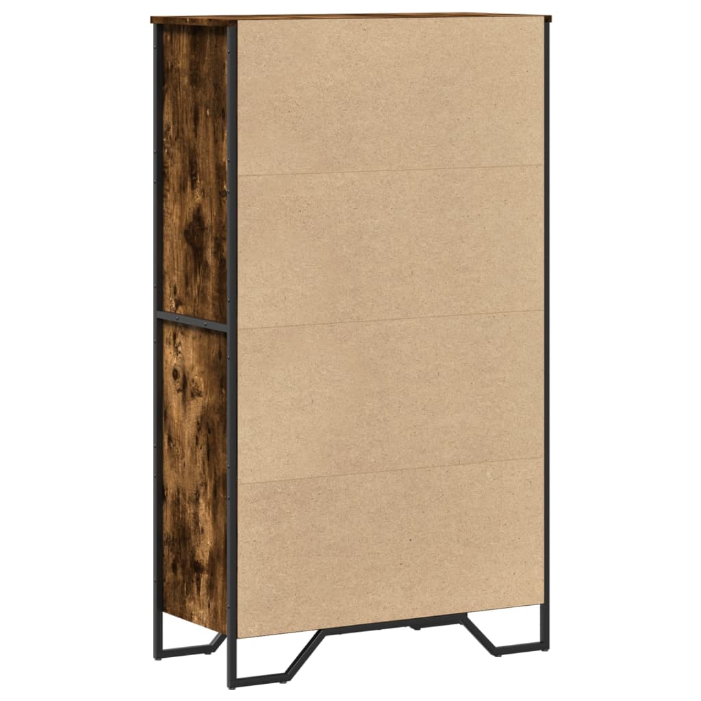 Visoka komoda boja hrasta 79,5x35,5x137,5 cm konstruirano drvo