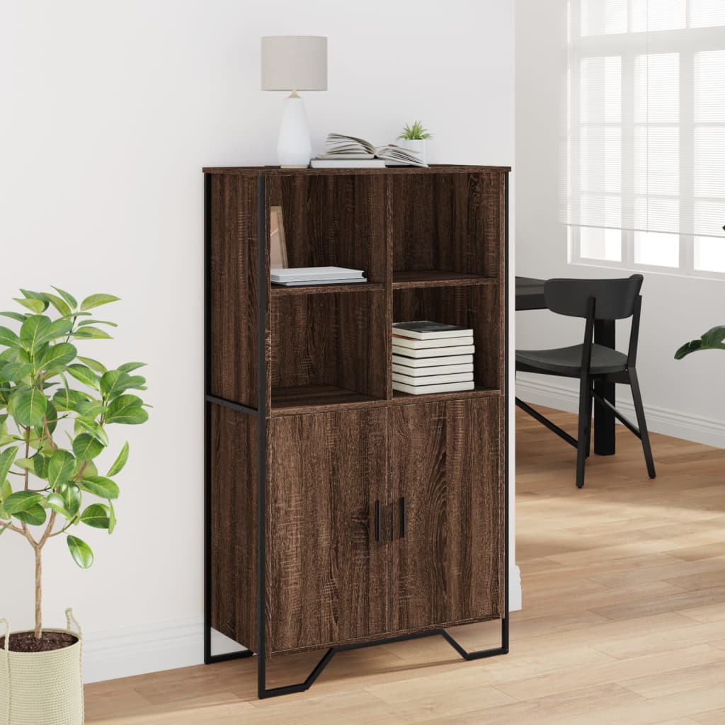 Visoka komoda boja hrasta 79,5x35,5x137,5 cm konstruirano drvo