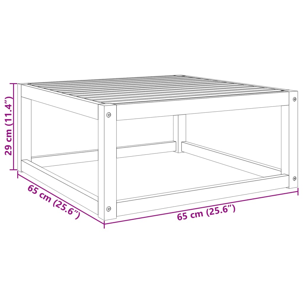 Vrtni stolić 65 x 65 x 29 cm od masivnog bagremovog drva