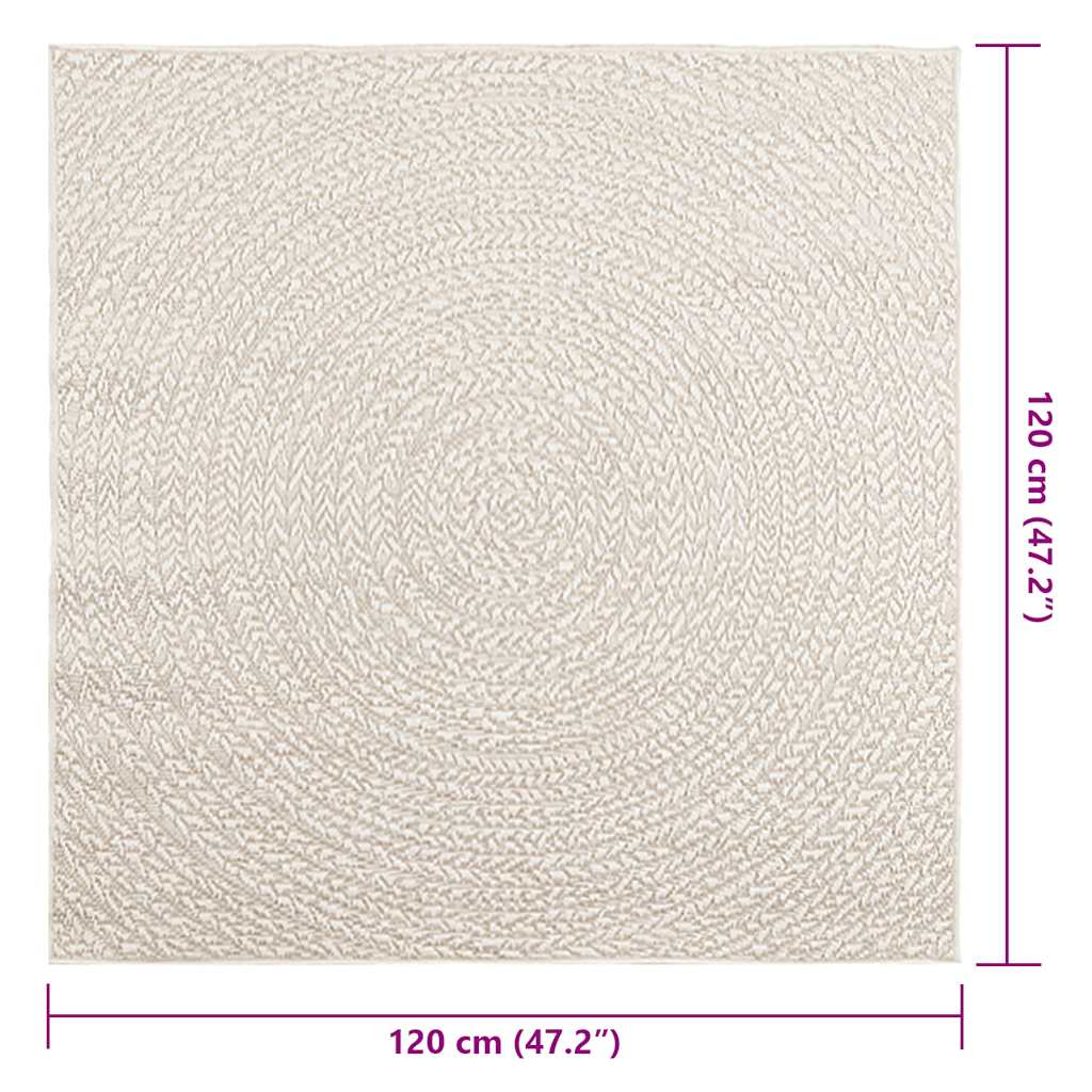 Tepih ZIZUR 120 x 120 cm s izgledom jute unutarnji i vanjski