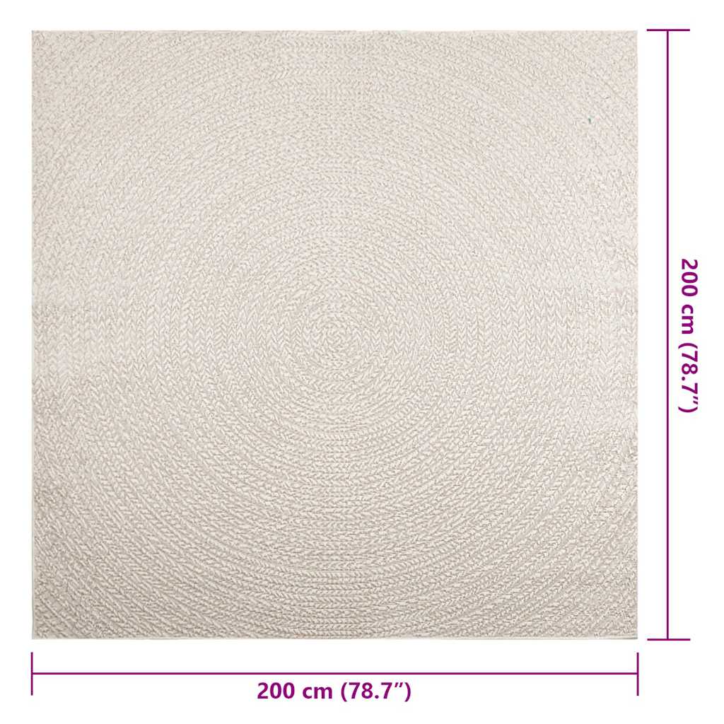 Tepih ZIZUR 200 x 200 cm s izgledom jute unutarnji i vanjski