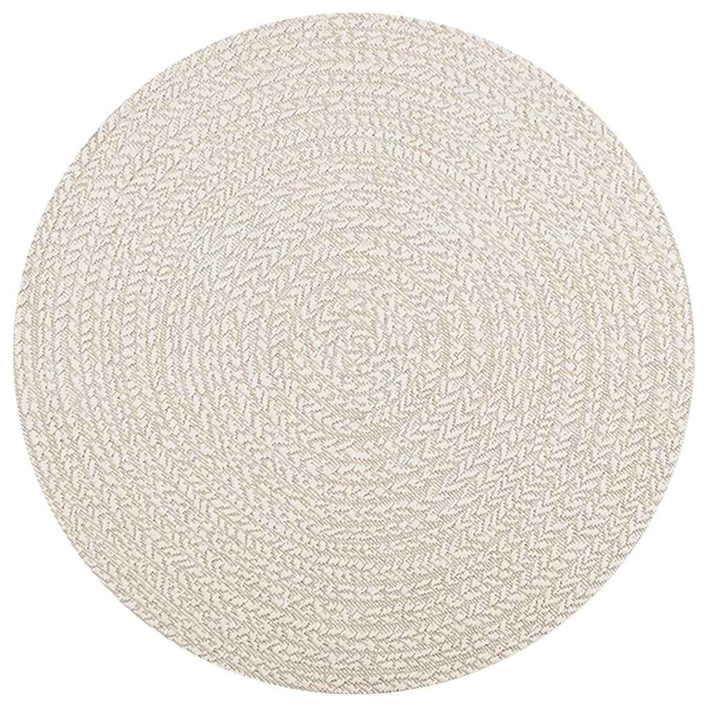 Tepih ZIZUR krem Ø 120 cm s izgledom jute unutarnji i vanjski