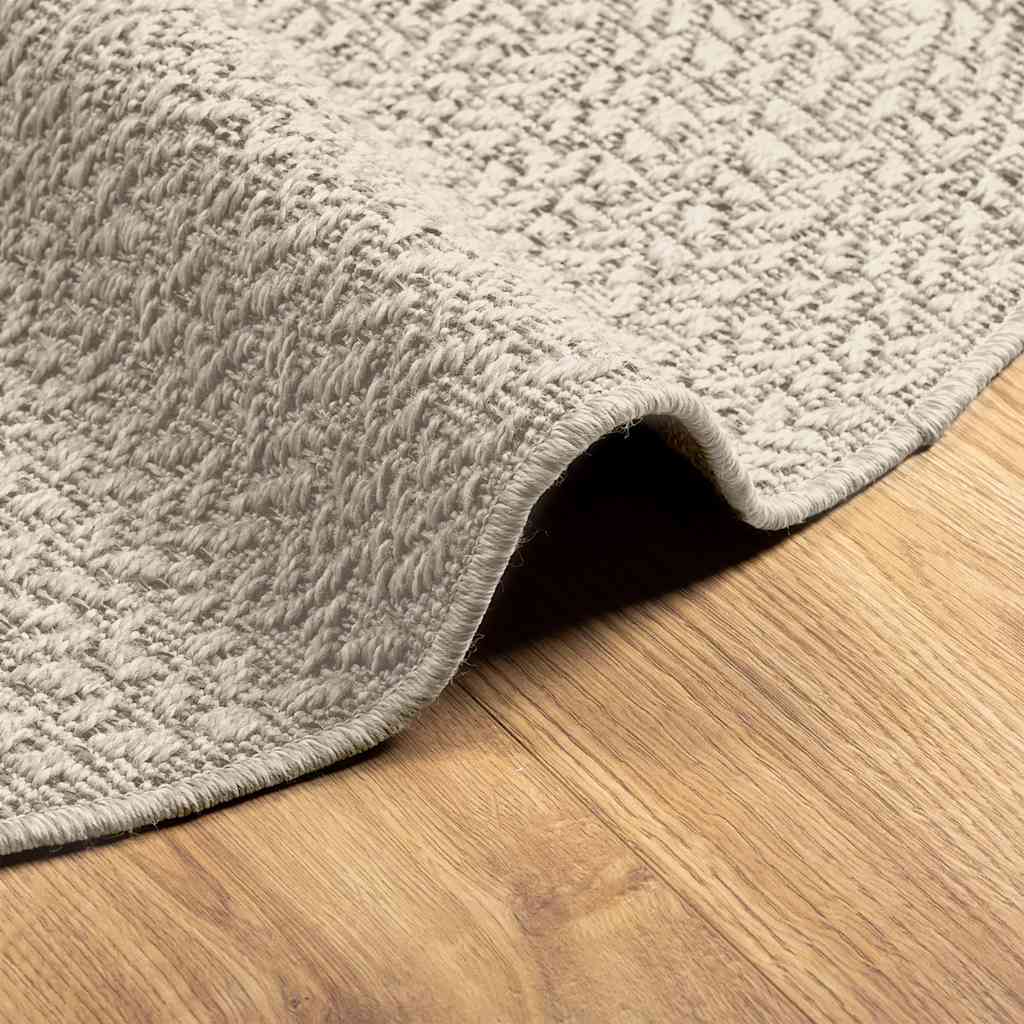Tepih ZIZUR krem Ø 120 cm s izgledom jute unutarnji i vanjski