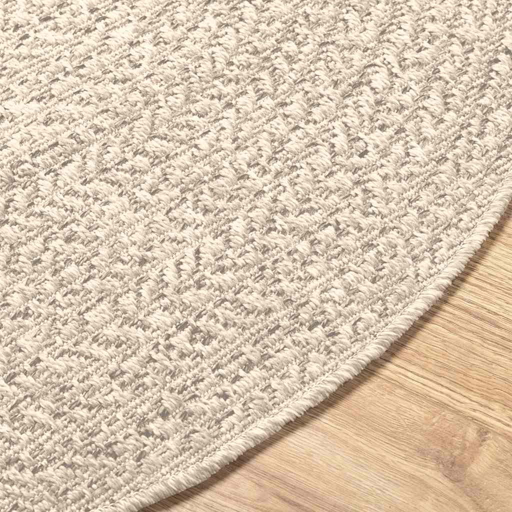 Tepih ZIZUR krem Ø 120 cm s izgledom jute unutarnji i vanjski