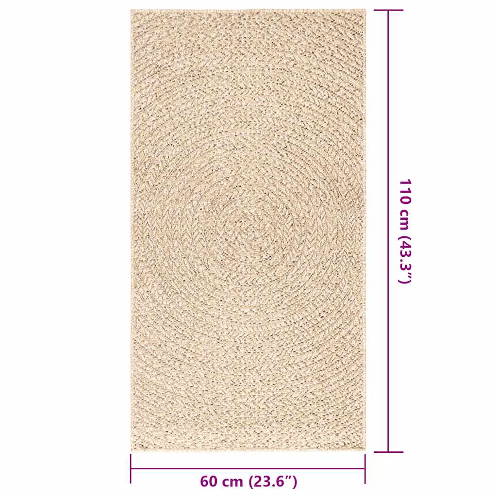 Tepih ZIZUR bež 60 x 110 cm s izgledom jute unutarnji i vanjski