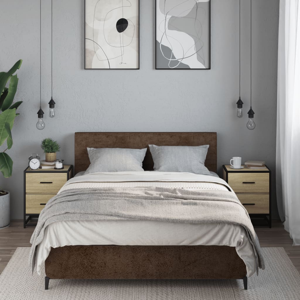 Noćni ormarići 2 kom boja hrasta 40x31x50 cm konstruirano drvo
