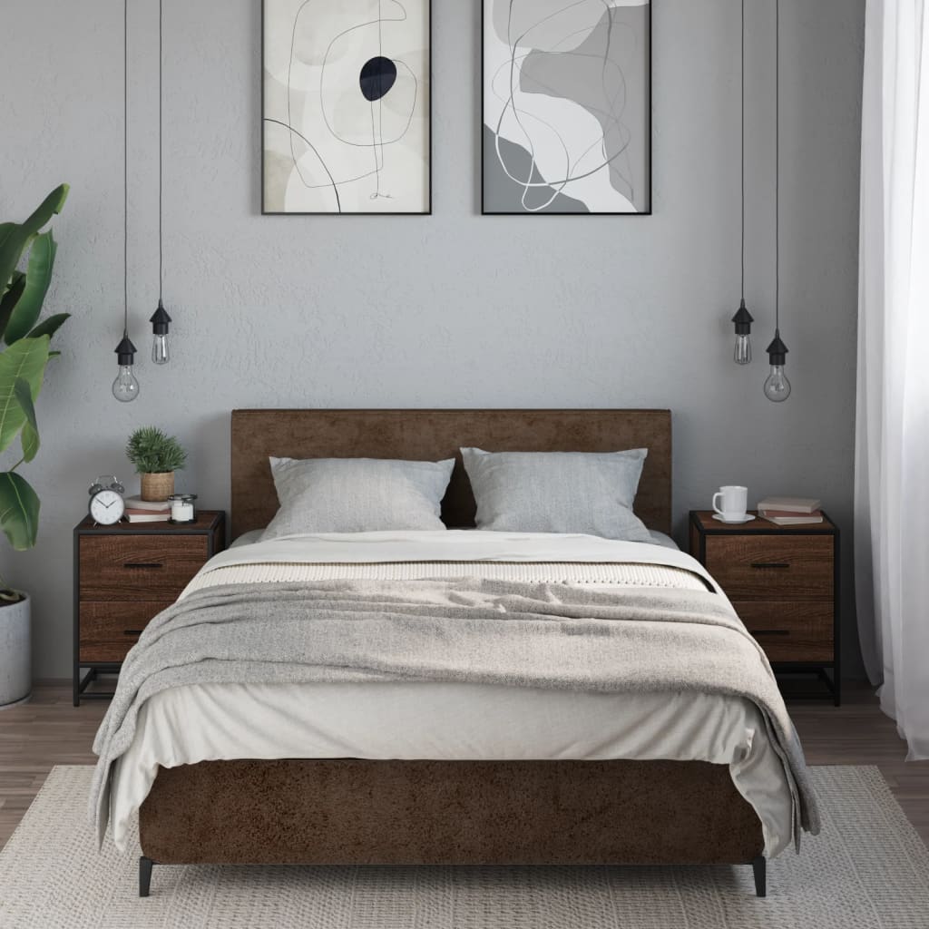 Noćni ormarići 2 kom boja hrasta 40x31x50 cm konstruirano drvo