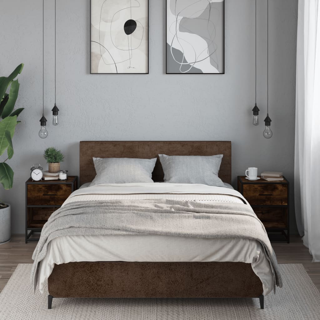 Noćni ormarići 2 kom boja hrasta 40x31x50 cm konstruirano drvo