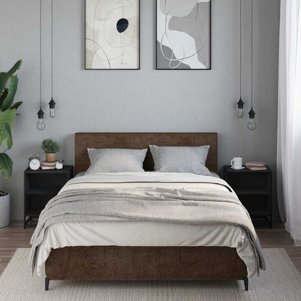 Noćni ormarići 2 kom crni 40x31x50 cm Konstruirano drvo i metal