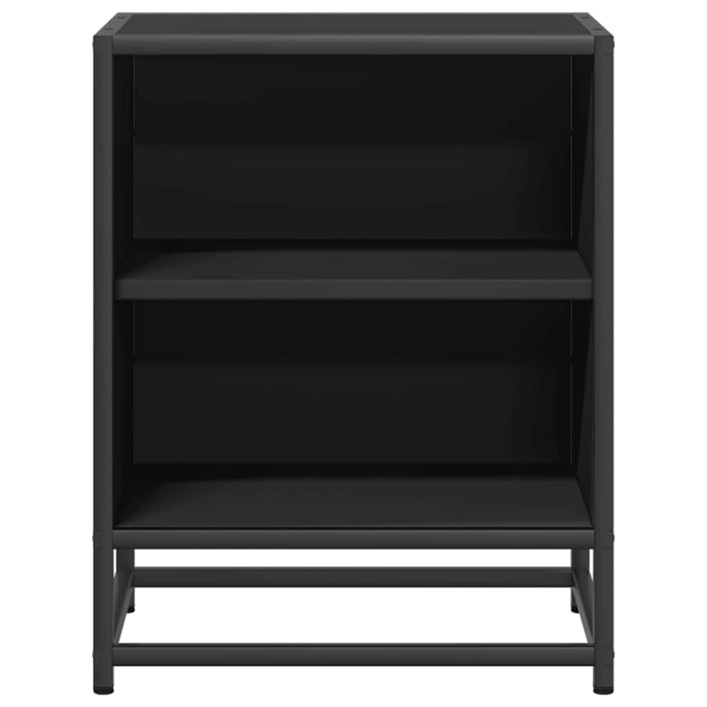 Noćni ormarići 2 kom crni 40x31x50 cm Konstruirano drvo i metal