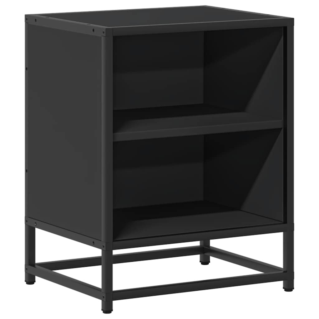 Noćni ormarići 2 kom crni 40x31x50 cm Konstruirano drvo i metal