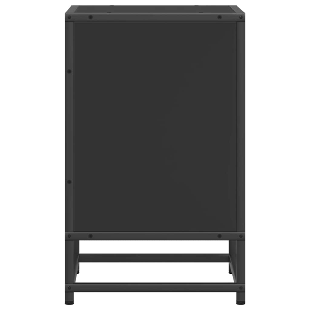 Noćni ormarići 2 kom crni 40x31x50 cm Konstruirano drvo i metal