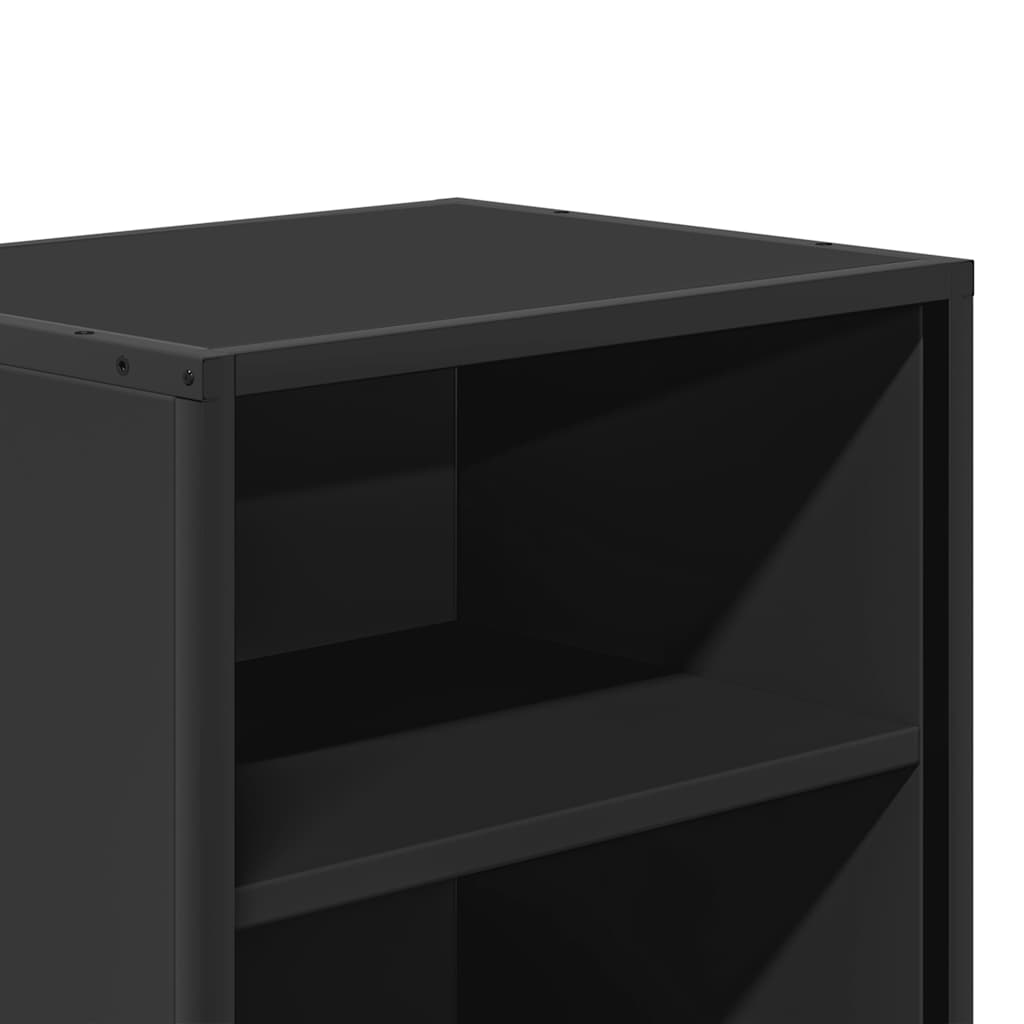 Noćni ormarići 2 kom crni 40x31x50 cm Konstruirano drvo i metal