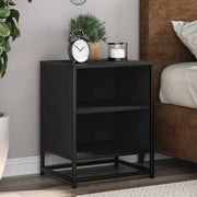 Noćni ormarići 2 kom crni 40x31x50 cm Konstruirano drvo i metal