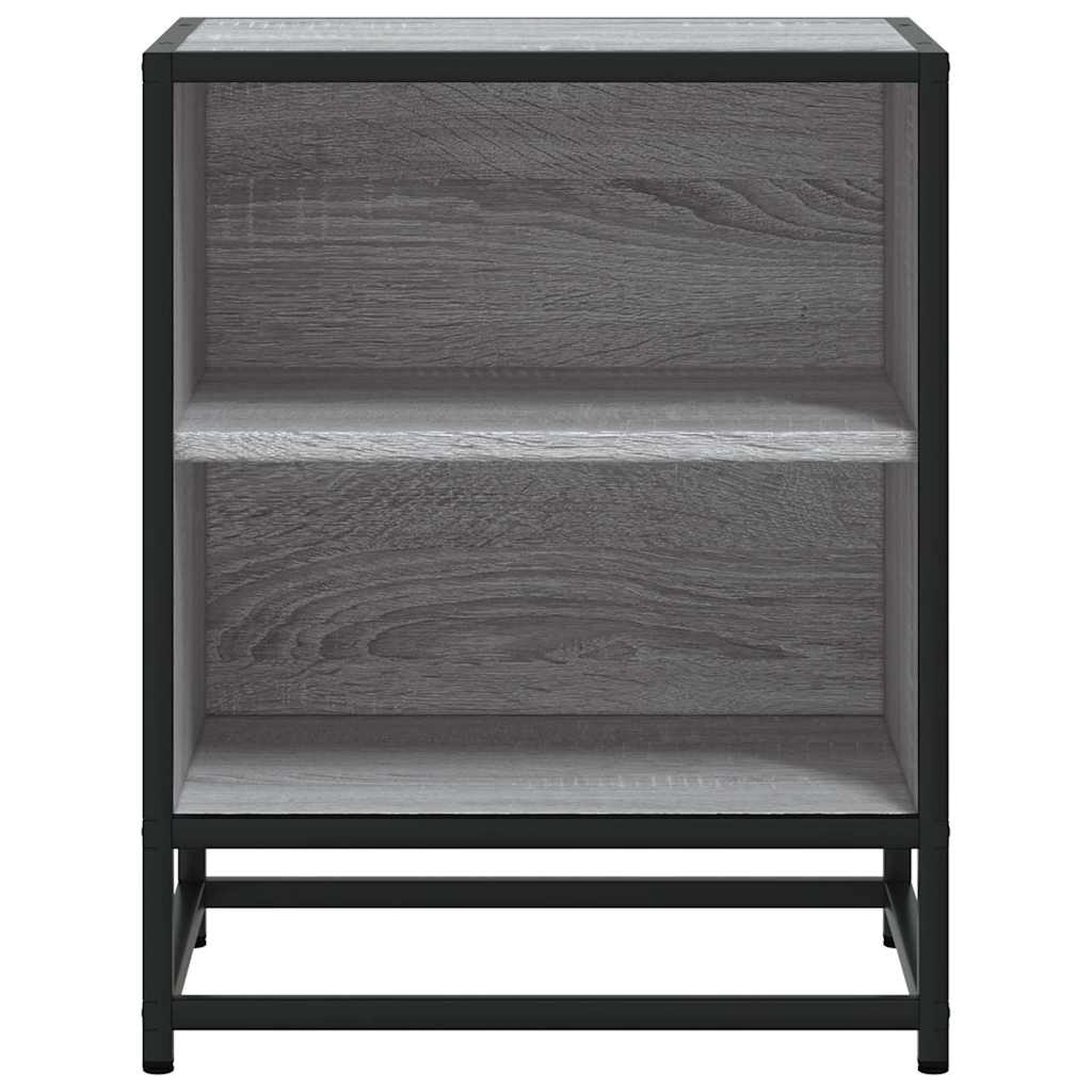 Noćni ormarić Sivi Sonoma 40x31x50 cm Konstruirano drvo i metal