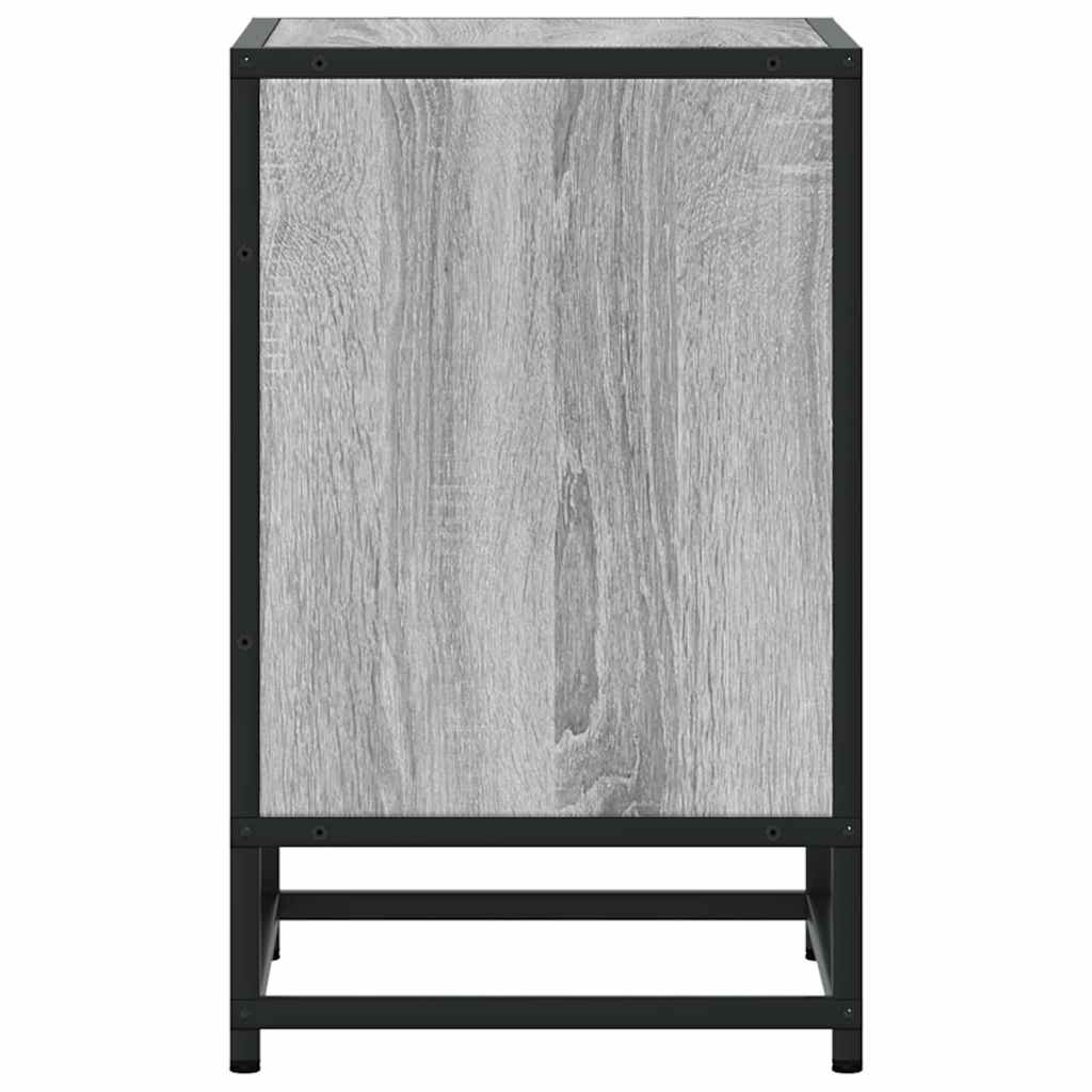 Noćni ormarić Sivi Sonoma 40x31x50 cm Konstruirano drvo i metal