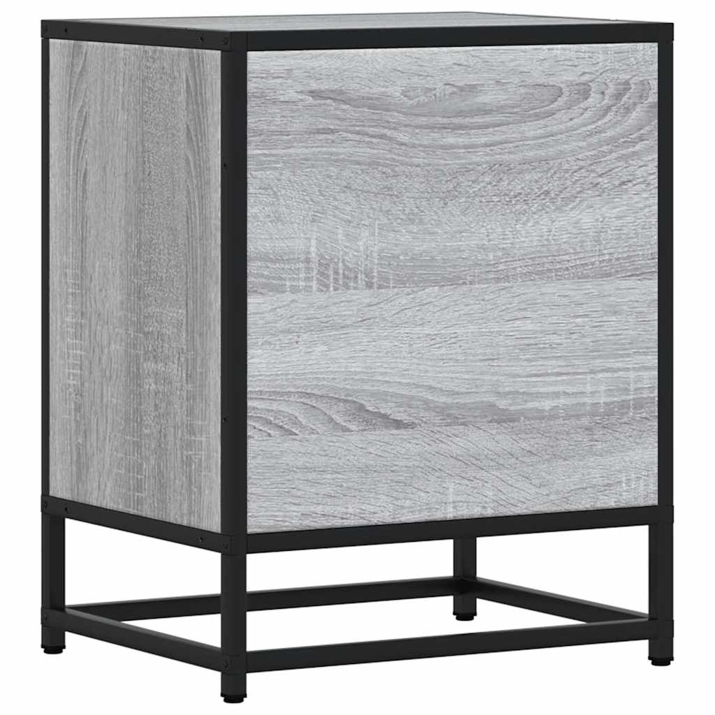 Noćni ormarić Sivi Sonoma 40x31x50 cm Konstruirano drvo i metal